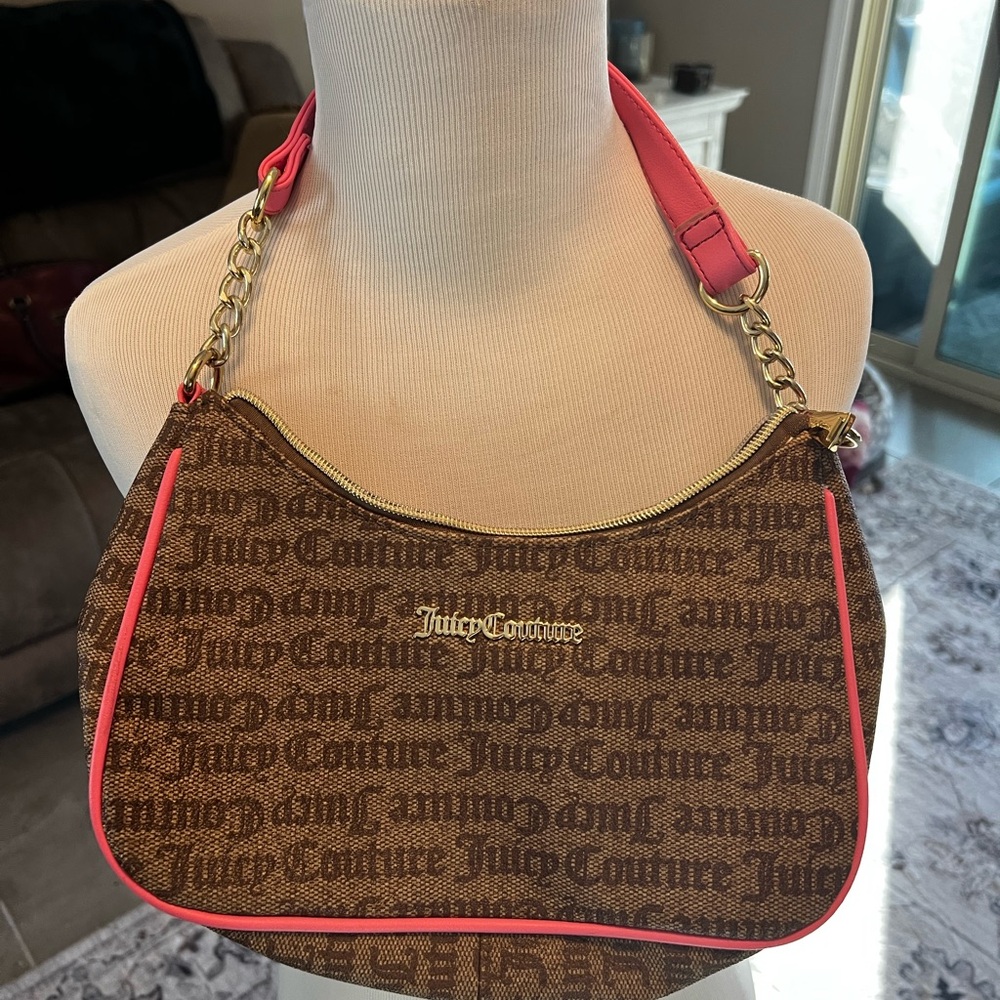 Juicy Couture Brown and Pink Shoulder Bag
